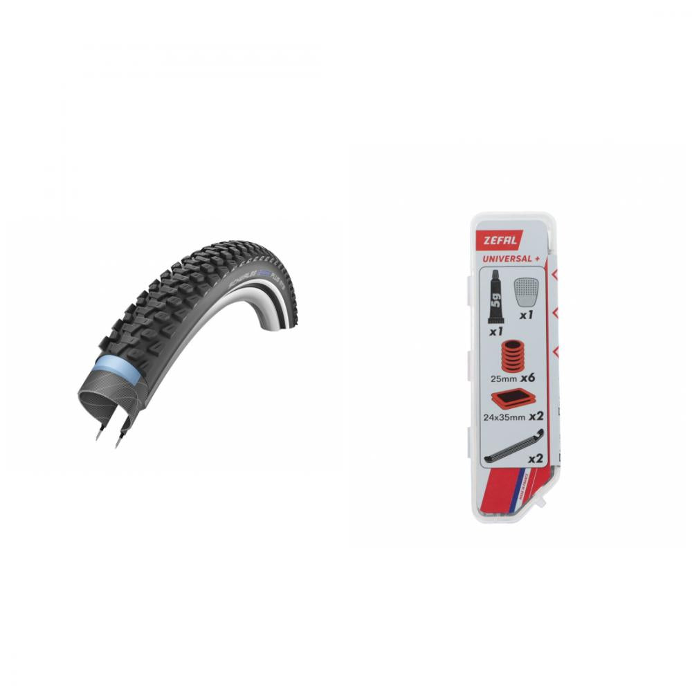 1x Schwalbe Marathon Plus MTB HS468 26x2.10 + 1x Zefal Reparatur-Set