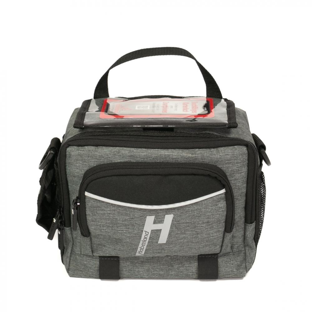 Haberland Lenkertasche 6l Bottle grau - praktische Lenker-Tasche mit Flaschenfach