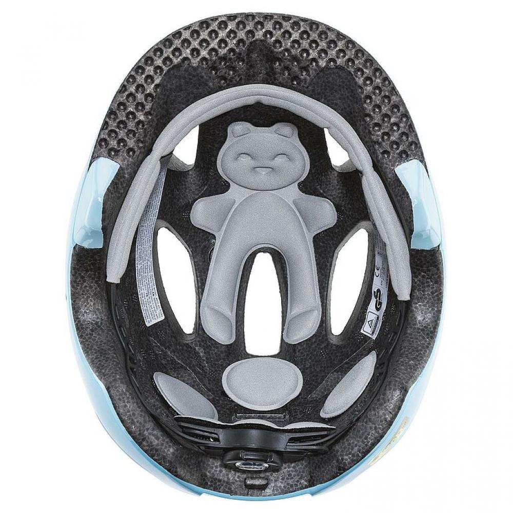 uvex oyo Kinder-Fahrradhelm cloud blue/grey 50-54 cm  In-Mold-Technologie, uvex xTRA Shield, KID PROtect, IAS-System, 10 Belüftungsöffnungen, optionales Plug-in LED