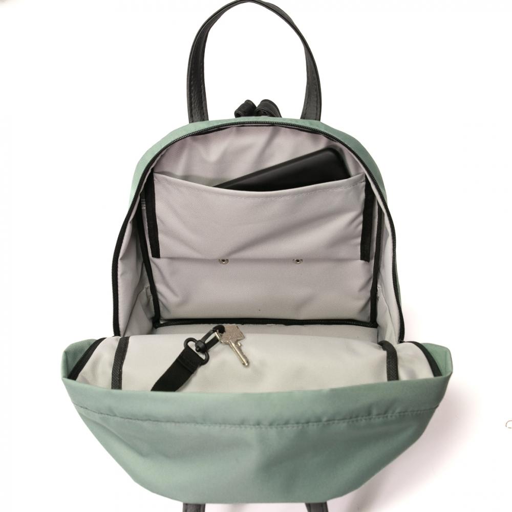 Haberland Rucksack-Lenkertasche Bella salbei/sw - flexible Lenker- und Rucksacktasche für E-Bikes