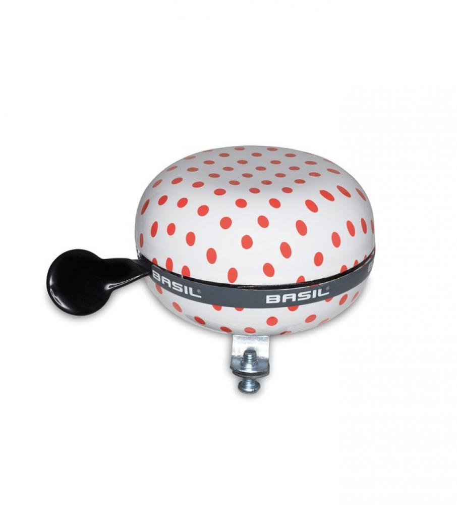 Basil Ding-Dong Klingel Polka Dot white red dots Ø80mm SB-Karte