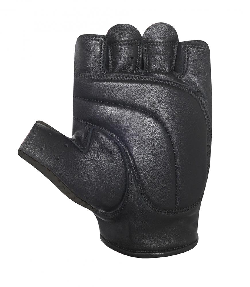 CHIBA Pure Nature - Radhandschuhe schwarz/schwarz, S, Retro-Leder, atmungsaktiv