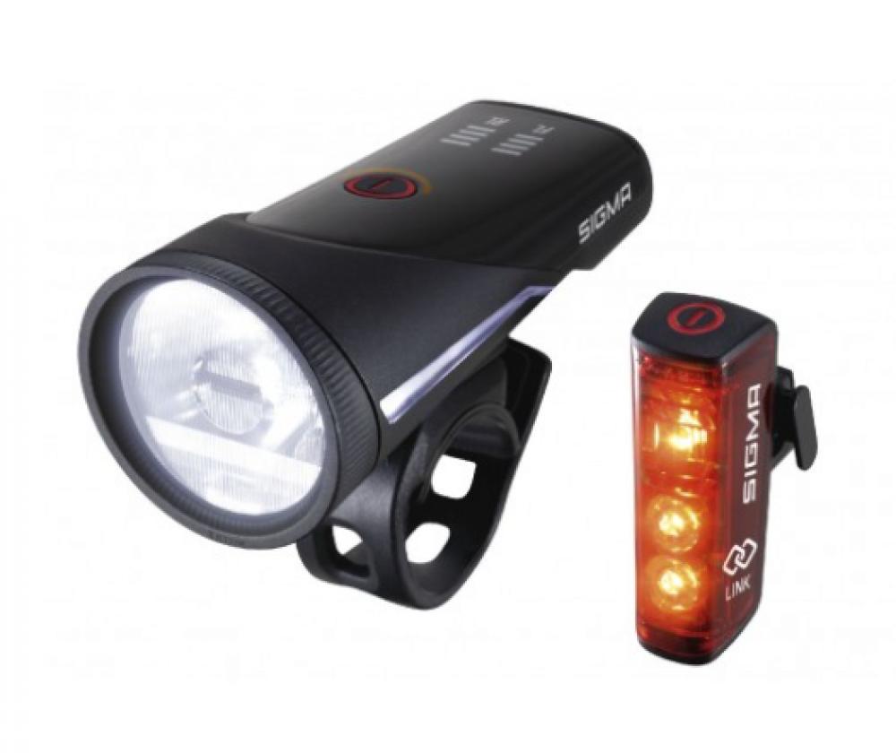Sigma Licht Sigma Set Aura 100 USB Blaze Link 100 Lux LED Akku - Fahrradbeleuchtungsset