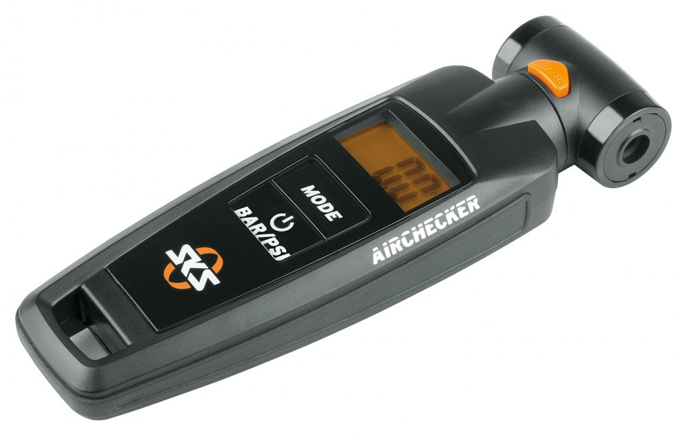 Sks Airchecker Ii Digitaler Luftdruckprüfer Für Av/sv-ventile, 010 Bar, Hinterleuchtetes Display, Drehbarer Duo-kopf, Druckablassfunktion