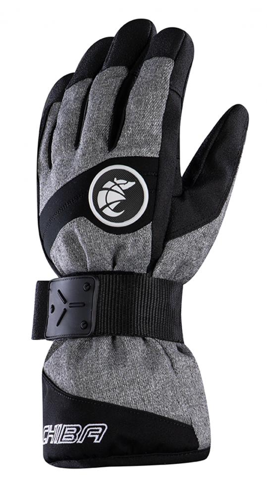 CHIBA Board - wasserdichte Primaloft Winter-Radhandschuhe mit Protektorschiene, Gr. 8, hellgrau/weiß