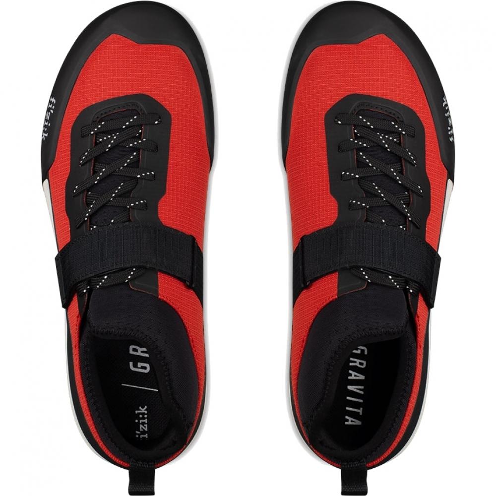 Fizik Gravita Tensor MTB-Schuhe - Größe 44, Red Black, Downhill Enduro, Clipless, Vibram XS Trek Evo, Schnürung und Powerstrap