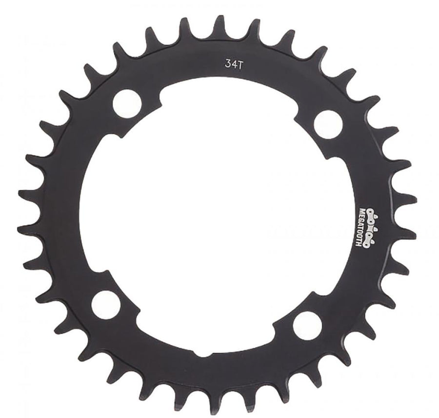 Schwarzes FSA Megatooth MTB Kettenblatt 32T, 4-Arm 104mm, für sicheren 1x-Antrieb.