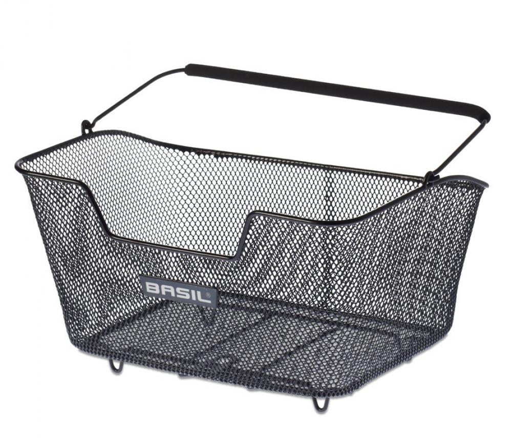 Basil Hinterradkorb Base M Stahl 29x41x21cm schwarz engmaschig