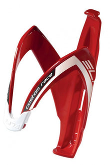 Elite Custom Race Trinkflaschenhalter rot/weiß glanz - glasfaserverstärktes Nylon, selbstregulierendes Elastomer-Gummisystem, 74 mm