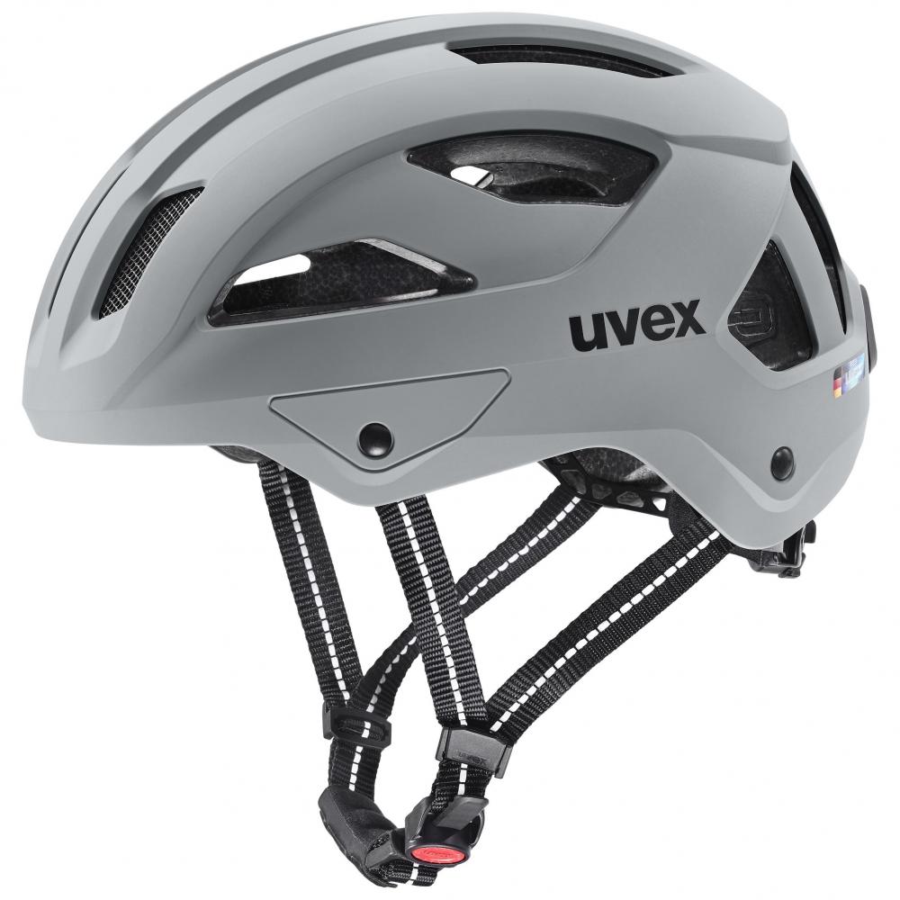 uvex city stride City-Fahrradhelm rhino matt, 59-61 cm, Inmould, 3D IAS, monomatic, FAS-Gurtband, LED