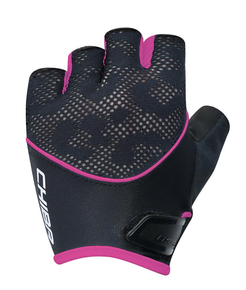 CHIBA Lady Gel - Damen Radhandschuhe schwarz/pink, Gelpolsterung, Größe M
