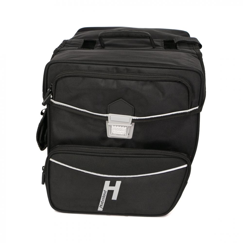 Haberland Doppeltasche Touring Max schwarz - große Gepäckträgertasche für Tourenrad