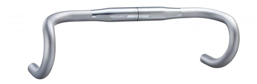 Ritchey Classic Neo Classic Drop Lenker 31,8 mm, 44 cm Breite, 128 mm Drop, 73 mm Reach, 0° Backsweep, hochglanzpoliert silber, aus 6061 Aluminium, für Rennräder