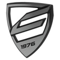 Centurion Steuerrohrplakette 45 mm Chrom/Schwarz - stilvolle Front für dein E-Bike