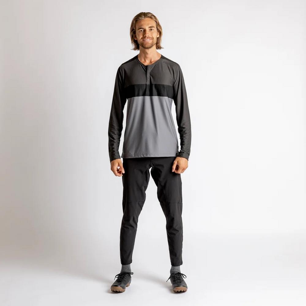 IXS Sports Division iXS Flow XTG Long Sleeve Henley XXL Graphite-Black - atmungsaktives Bike-Henley