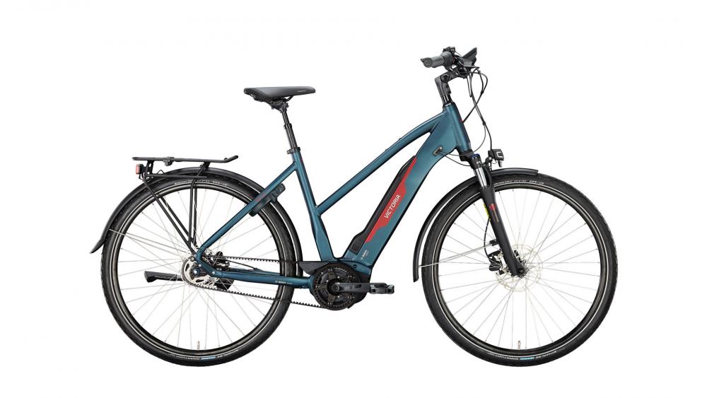 VICTORIA Elektro-Trekkingrad "TRESALO 7" (#1), Trapez, 28", dark night matt, 5-Gang SHIMANO "Nexus" Leerlauf, 48cm