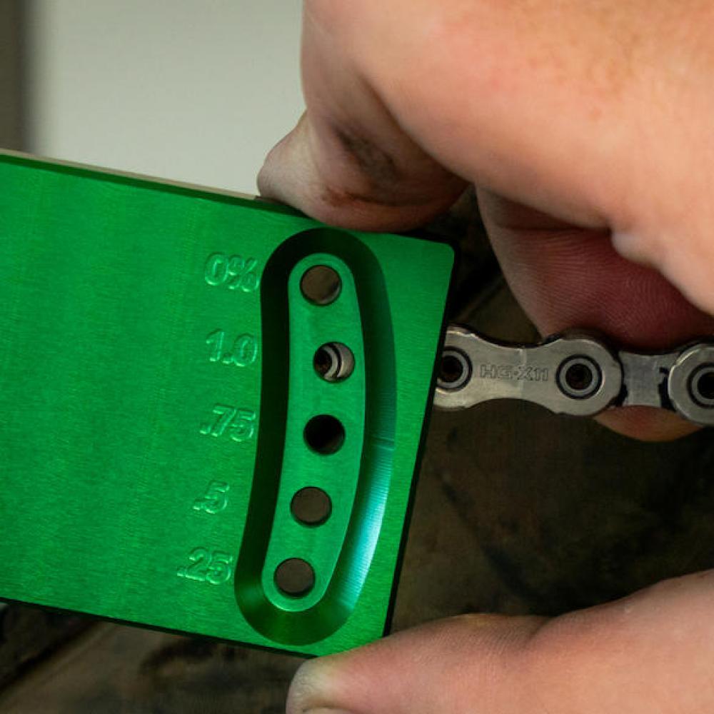 Abbey Tools Kettenverschleißlehre LL Chain Wear Standard Grün - präzise Kettenverschleißmessung