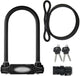 Master Lock Bügelschloss 8274 Schwarz 13 mm - VdS A+ Fahrradschloss mit Zusatzkabel