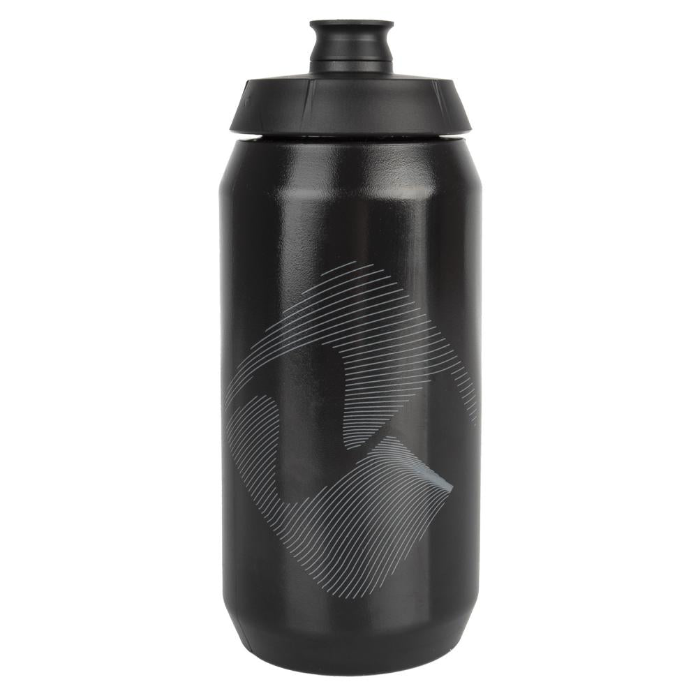 M-Wave 550 ml Bidon mit Indicator - Fahrrad Trinkflasche aus Kunststoff mit Flüssigkeitsskala, große Flow-Beißkappe und Bike-Zubehör