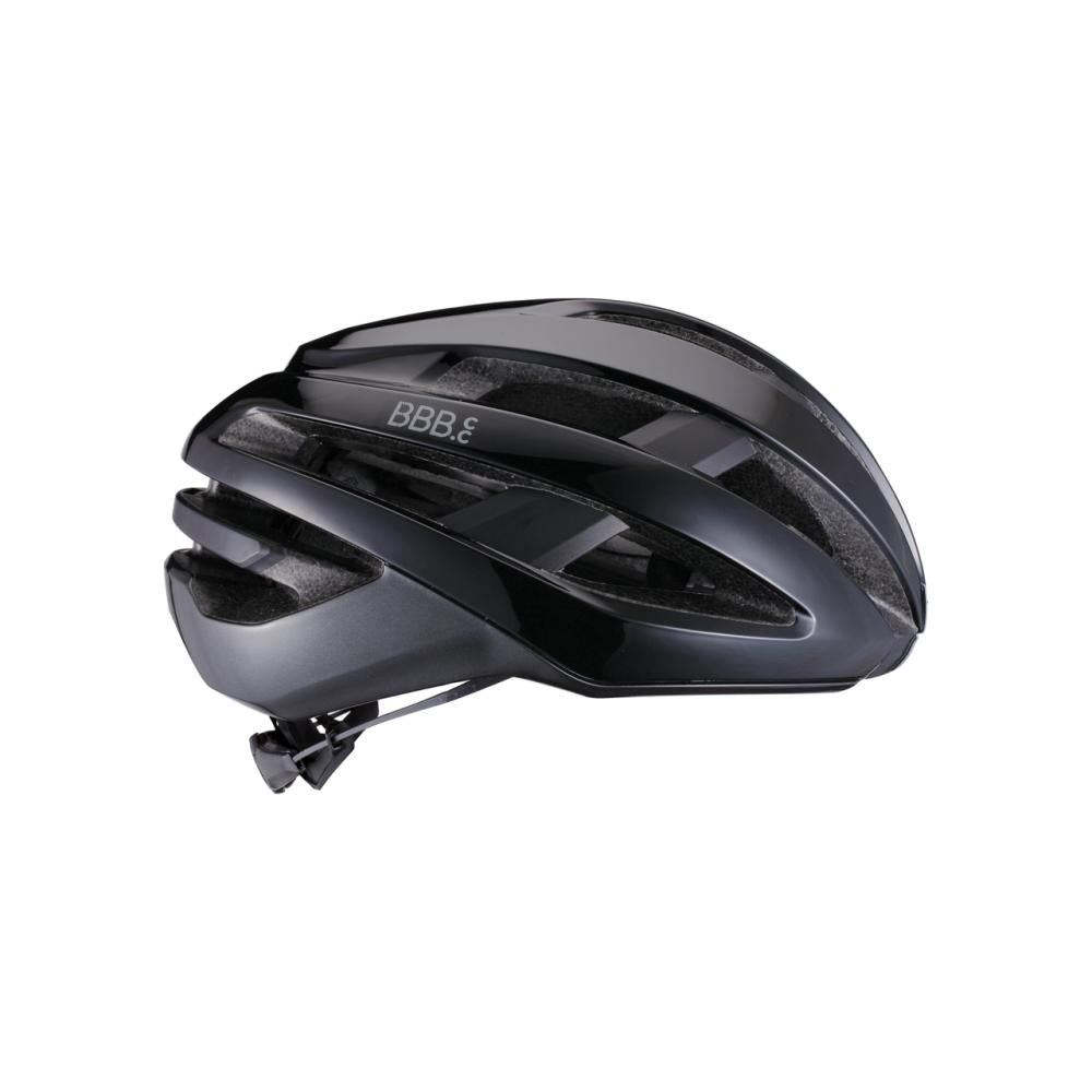 BBB Cycling Helm Maestro L schwarz glanz - sicherer Rennradhelm mit Top-Belüftung