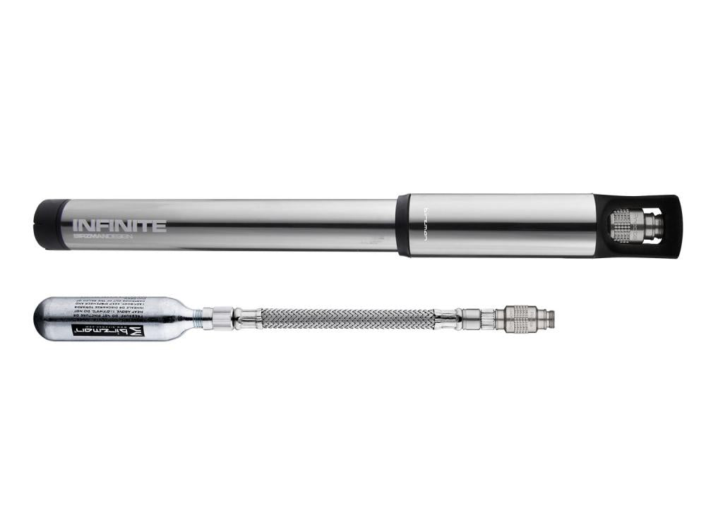 Birzman Infinite Road mit CO2 160 PSI Handpumpe Silber - Hochdruck-Pumpe für Rennräder - Farbe: grau