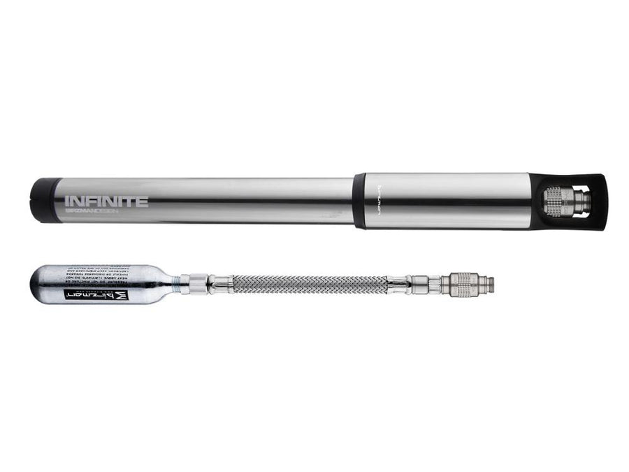 Birzman Infinite Road mit CO2 160 PSI Handpumpe Silber - Hochdruck-Pumpe für Rennräder