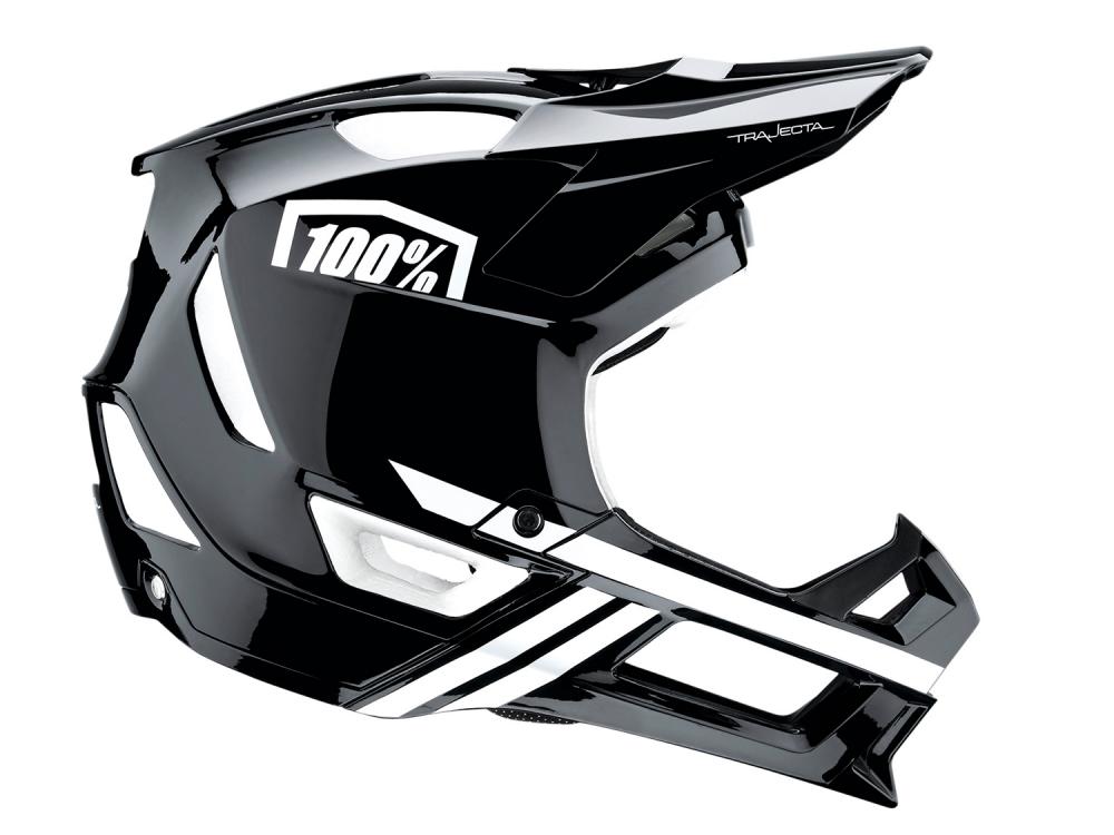 100% Trajecta helmet w/Fidlock L black/white - leichter Fullface-Helm mit Top-Belüftung