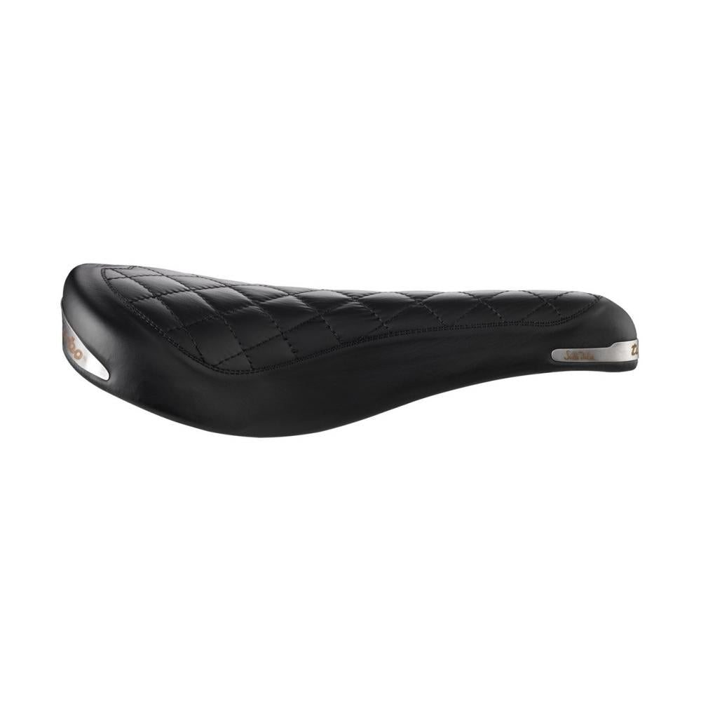 Selle Italia Turbo Bonnie Leder-Sattel L1 schwarz 146 × 275 mm, Fec-Alloy Gestell Ø 7 mm