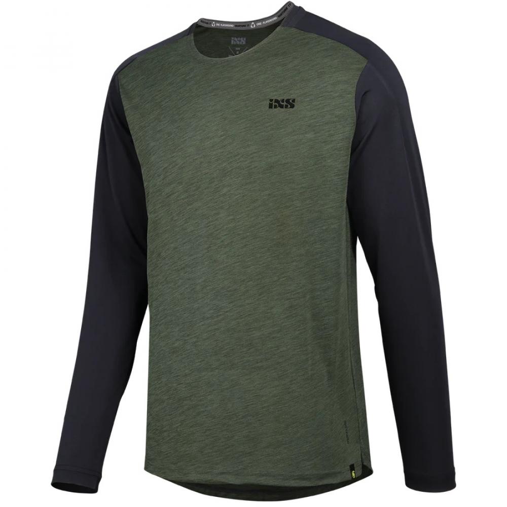 IXS Sports Division iXS Flow X Kids Long Sleeve Jersey KL Olive/Black - atmungsaktives Kinder-Bikejersey