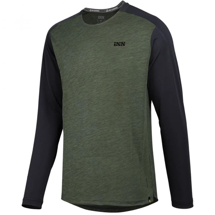 IXS Sports Division iXS Flow X Kids Long Sleeve Jersey KL Olive/Black - atmungsaktives Kinder-Bikejersey
