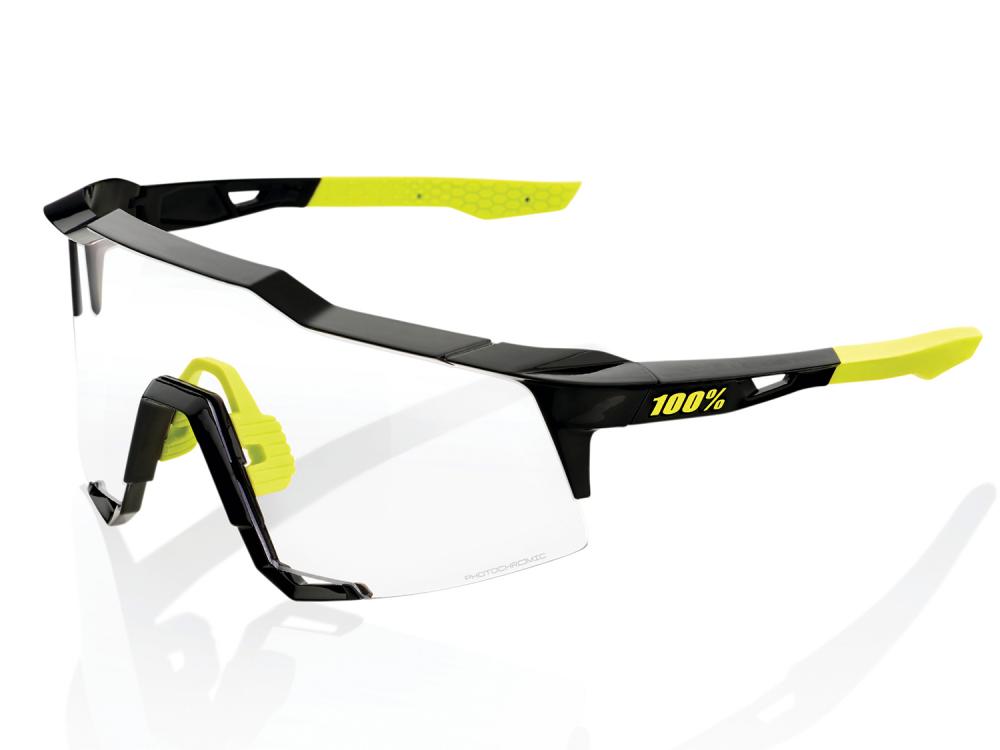 100% Speedcraft - Photochromic Lens unis gloss black - selbsttönende Performance-Sportbrille