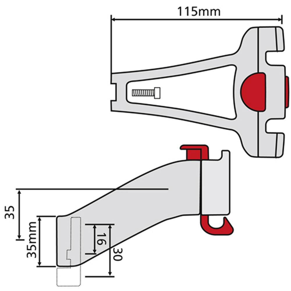 KLICKfix Lenker Adapter Steuerrohr 0211ST bis 5 kg schwarz-rot