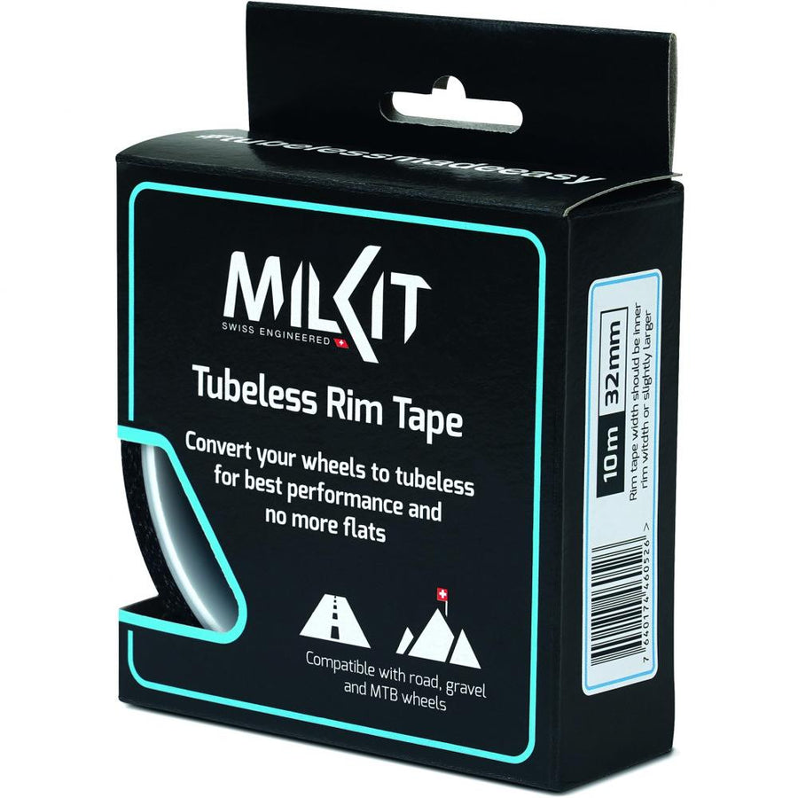 milKit Tubeless-Felgenband 10 m / 32 mm Schwarz/Weiß - Zuverlässige Versiegelung