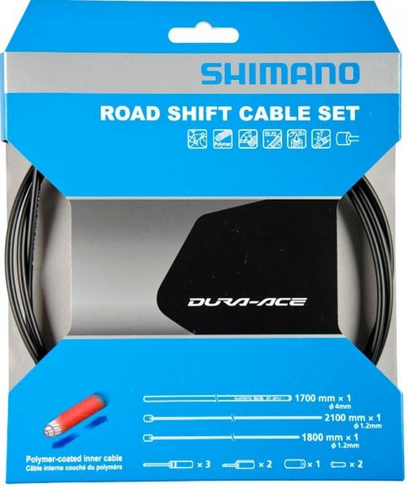 SHIMANO Schaltzug-Set Road polymerbeschichtet Schaltzug Schwarz