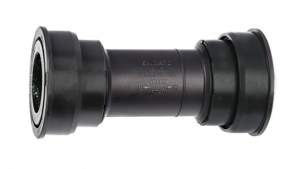 Shimano BB72 Press-Fit Innenlager, schwarz, für effiziente Kraftübertragung an modernen Fahrradrahmen.