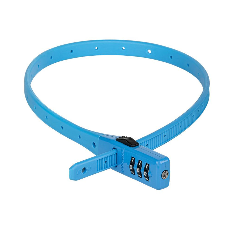 Kryptonite Click Lock blaues Kabelschloss mit 3-stelliger Zahlenkombination.