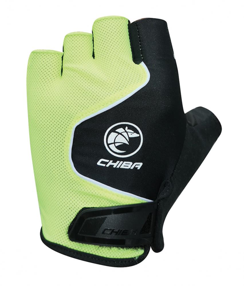 CHIBA Cool Air - Radhandschuhe neongelb, Gelpolster, atmungsaktiv, Größe M
