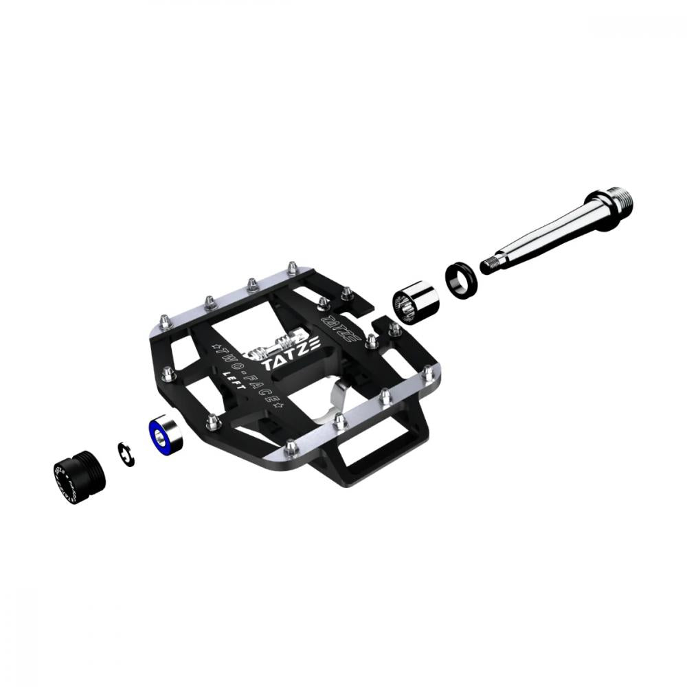 Tatze Two-Face MTB Hybrid Pedale  Robuste Kombipedale mit 14 austauschbaren Pins, Cr-Mo-Achse, CNC-gefrästem Aluminiumkörper, ideal für MTB und Trail-Einsätze