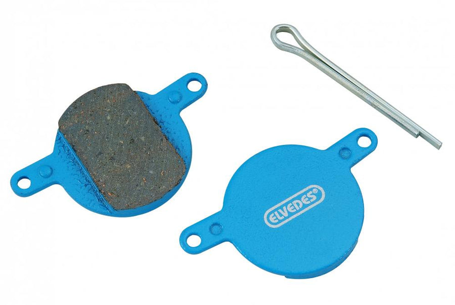 Elvedes Scheibenbremsbelag 6856 organisch, 1 Paar blaue Fahrrad Bremsbeläge mit Splint.