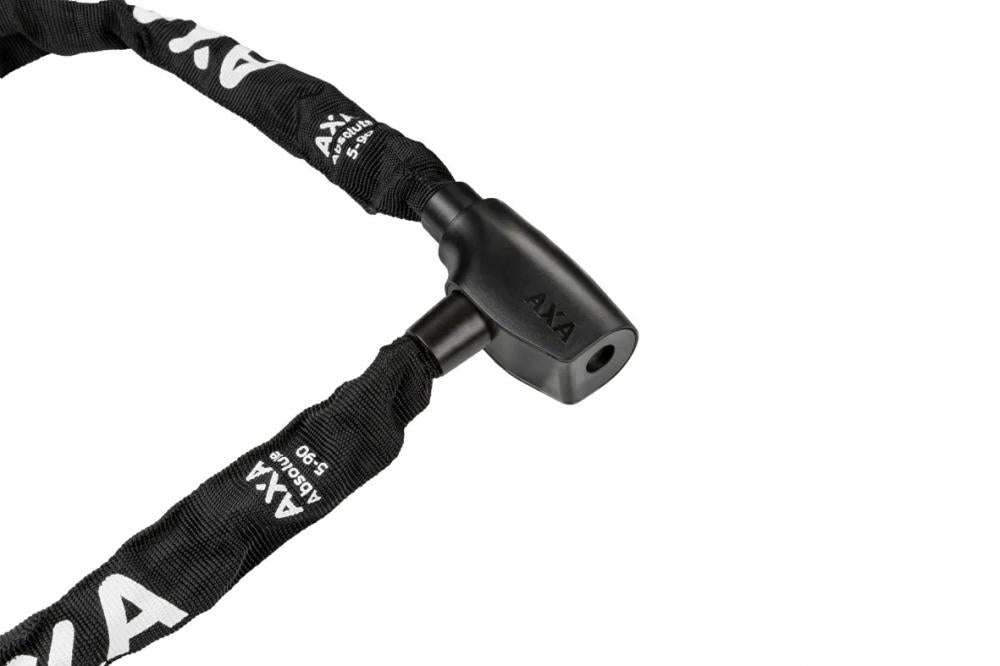 Schwarzes AXA Kettenschloss Absolute 5-90 90 cm, sicheres Fahrradschloss.