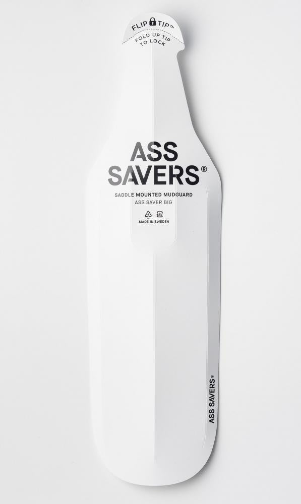 Ass Savers ASB-1 Big Spritzschutz hinten, weiß  effektiver Schutz vor Spritzwasser, ideal für breite Reifen, einfache Montage ohne Werkzeug, leicht & flexibel