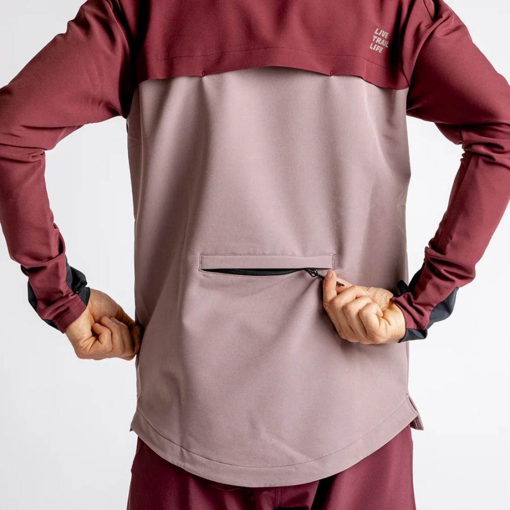 IXS Sports Division iXS Carve Digger EVO Hooded Jersey M Taupe-Raisin - vielseitiges Bike-Kapuzentrikot