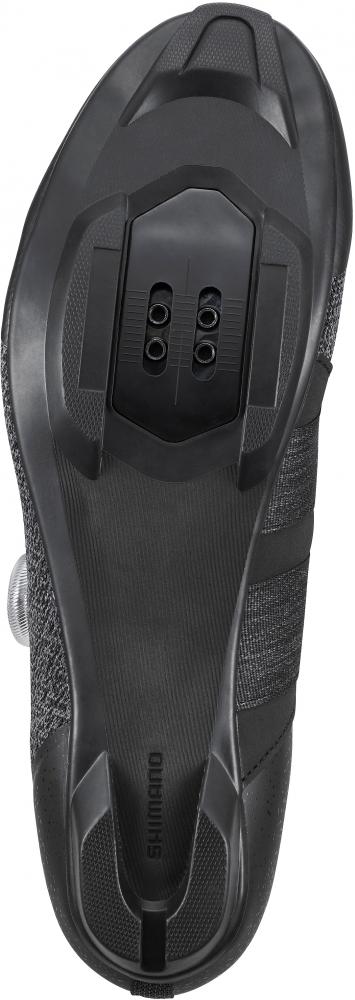 SHIMANO IC5011 Damen Road SPD Fahrradschuh schwarz, Sohlenansicht mit Cleat-Befestigung.