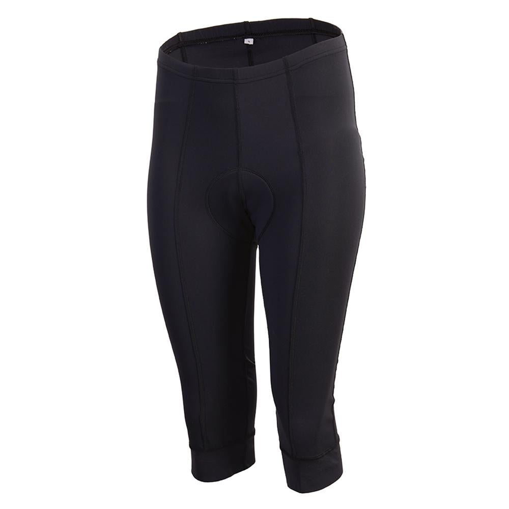 CHIBA 3/4 Hose Damen - Radhose S, schwarz, atmungsaktiv mit Sitzpolster
