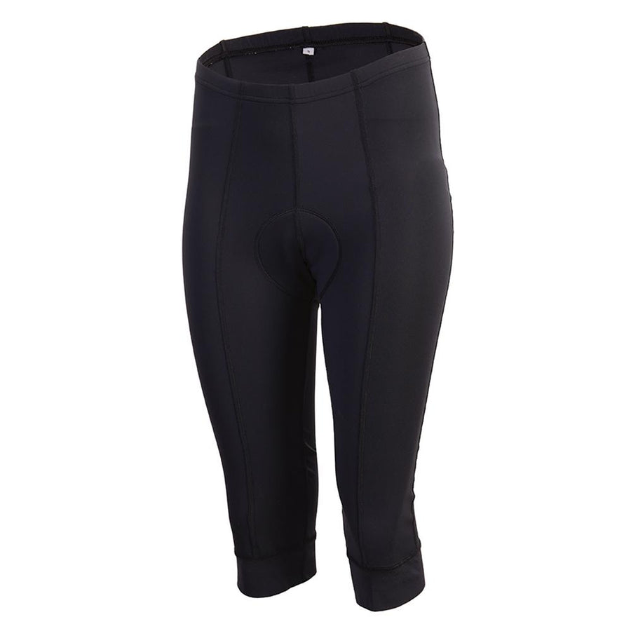 CHIBA 3/4 Hose Damen - Radhose S, schwarz, atmungsaktiv mit Sitzpolster