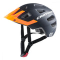 Cratoni Maxster Pro Kid Fahrradhelm in Schwarz-Matt mit orangefarbenem Visier.