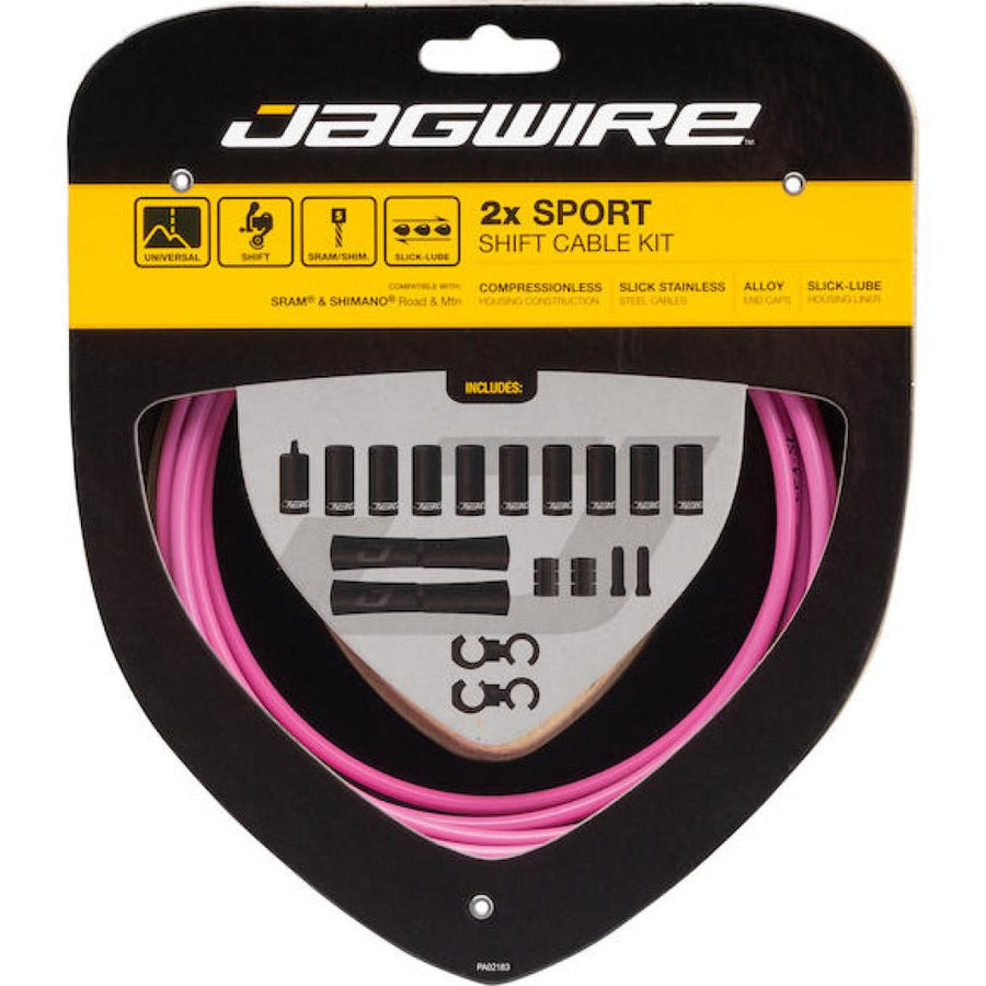 Jagwire Schaltzugset Road & Mountain Sport Universal Pink - präzises Schalten