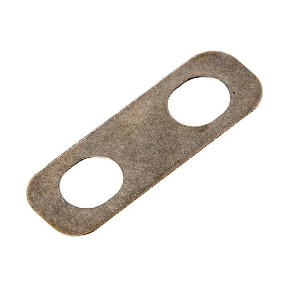 FOX Axle Slit Shim 36-40 FK Mountainbike Ersatzteil, Metallplättchen mit zwei ovalen Löchern auf weißem Hintergrund.