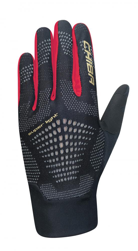 CHIBA Superlight - Radhandschuhe schwarz/rot, Größe M, atmungsaktiv & leicht