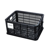 Basil Crate S Fahrradkiste schwarz, 17,5 Liter, recycelter Kunststoff, 39x29x20 cm, kompatibel mit MIK/Racktime, ideal für Damen-, Herren- und Kinderfahrräder